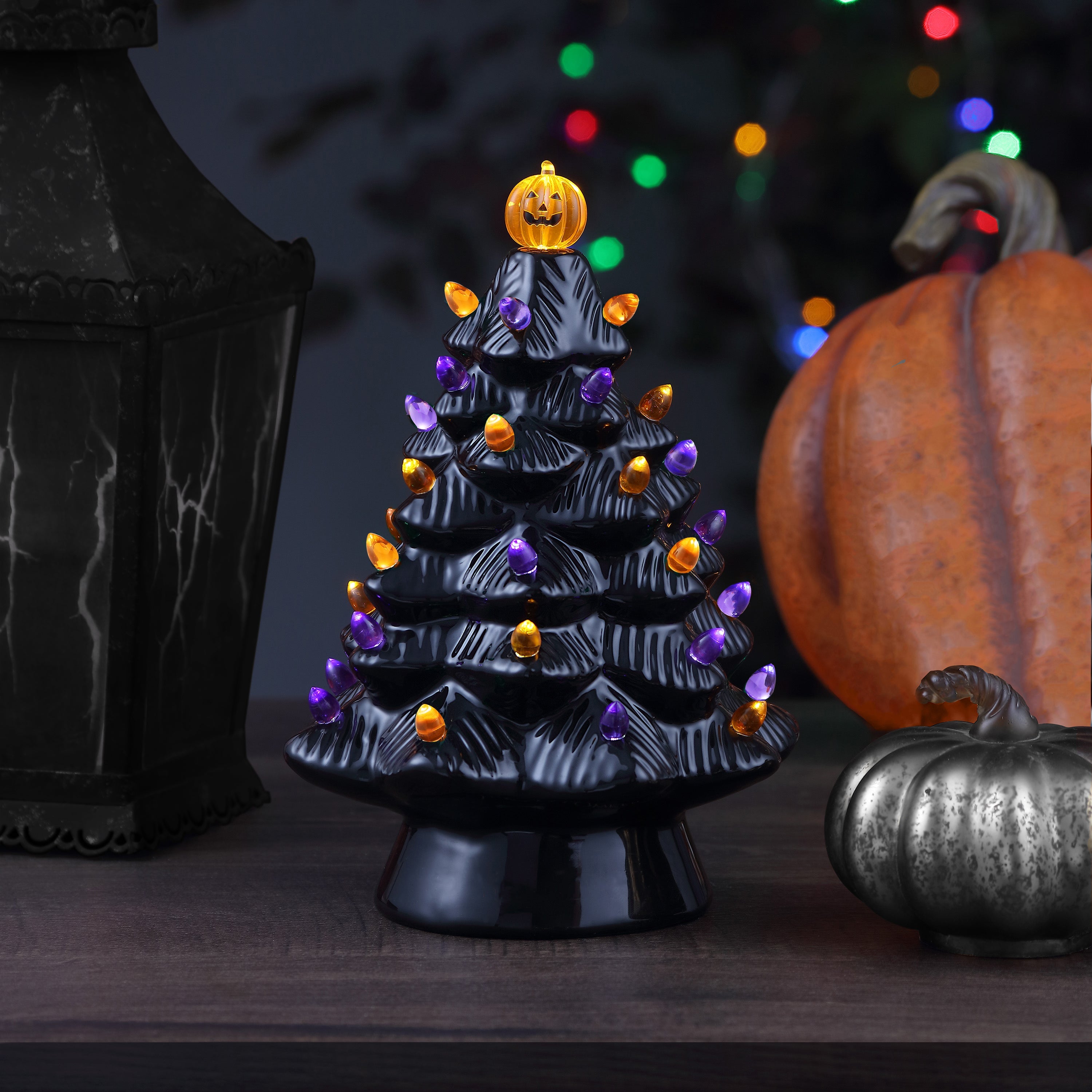 11.75" Black Halloween Tree - Adapter Operated - Mr. Christmas