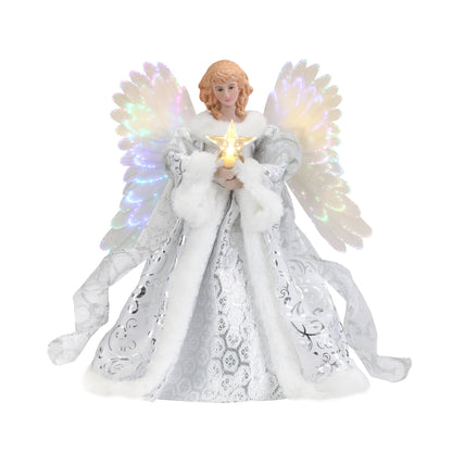 12" Fiber Optic Animated Tree Topper - White Angel