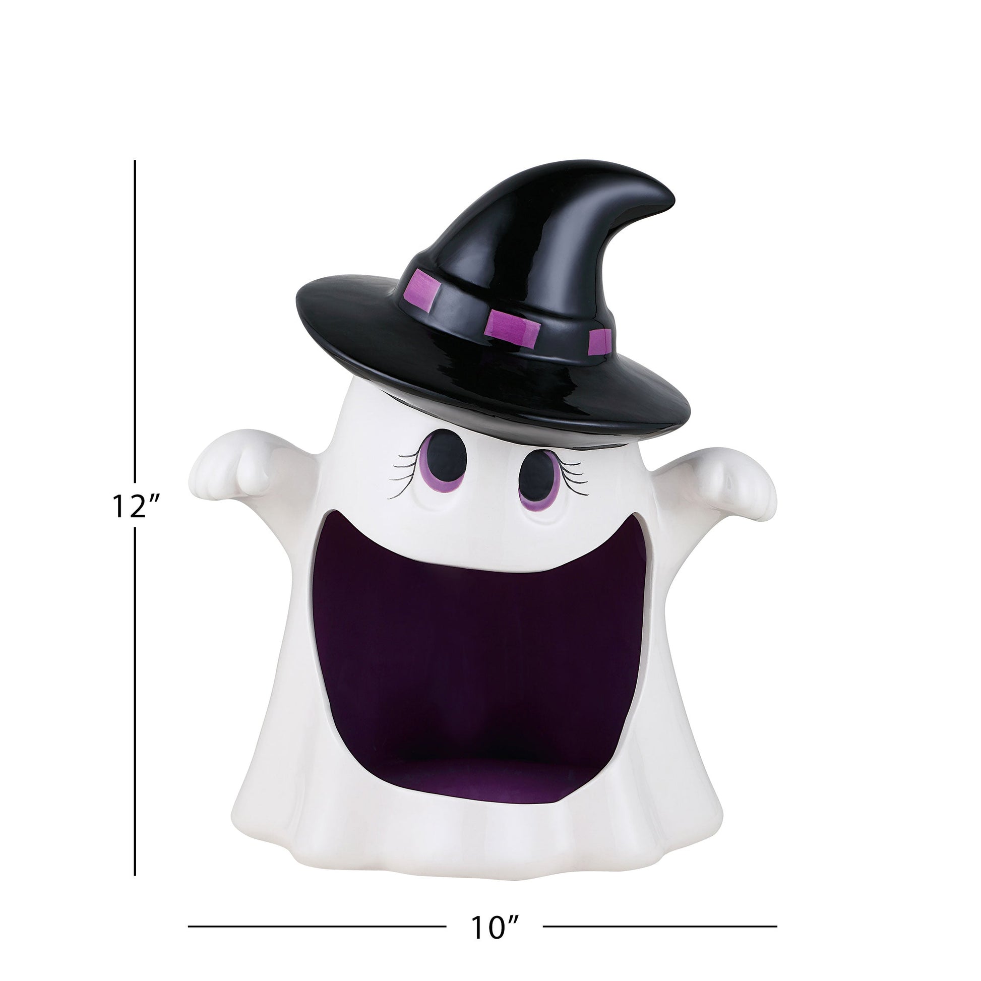 12“ Motion Activated Ceramic Ghost Candy Bowl - Mr. Christmas