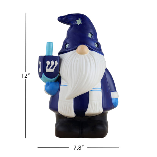 12" Nostalgic Ceramic Hanukkah Gnome - Mr. Christmas