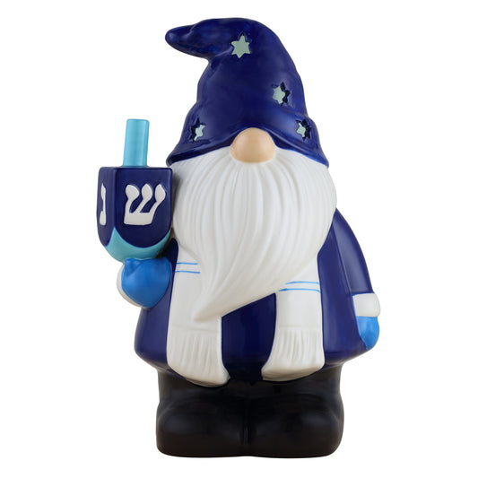 12" Nostalgic Ceramic Hanukkah Gnome - Mr. Christmas