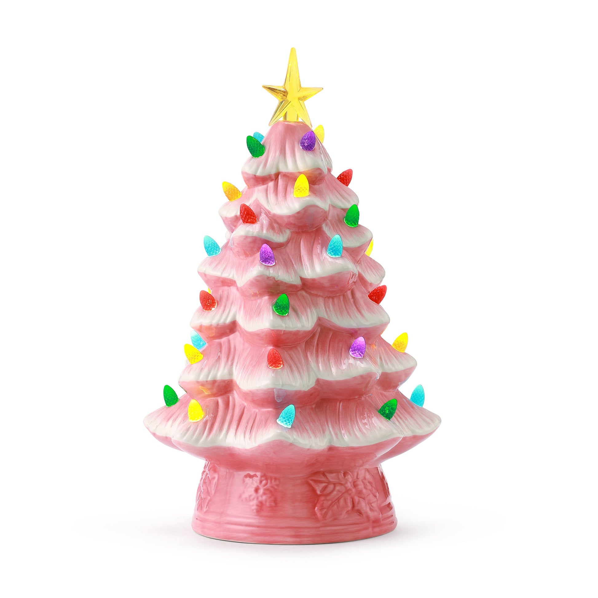 12" Nostalgic Ceramic Tree - Pink - Mr. Christmas