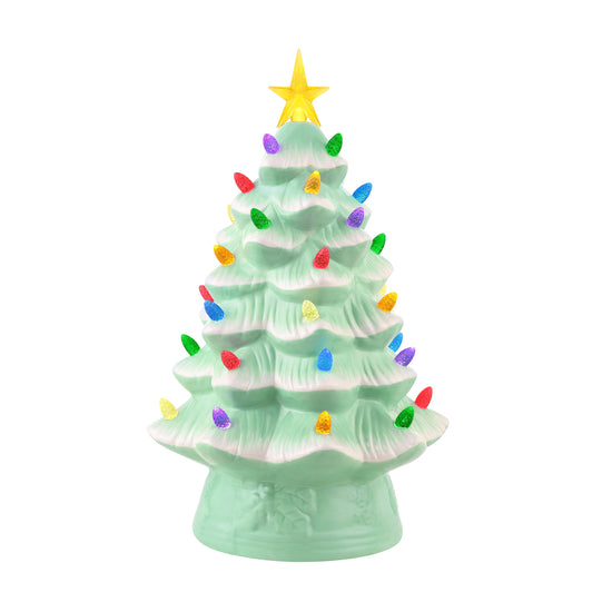 12" Nostalgic Ceramic Tree - Seafoam - Mr. Christmas