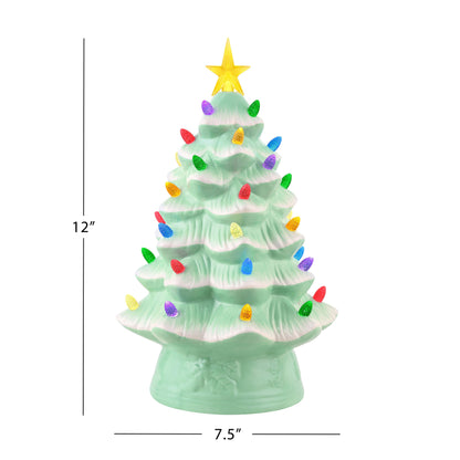 12" Nostalgic Ceramic Tree - Seafoam - Mr. Christmas