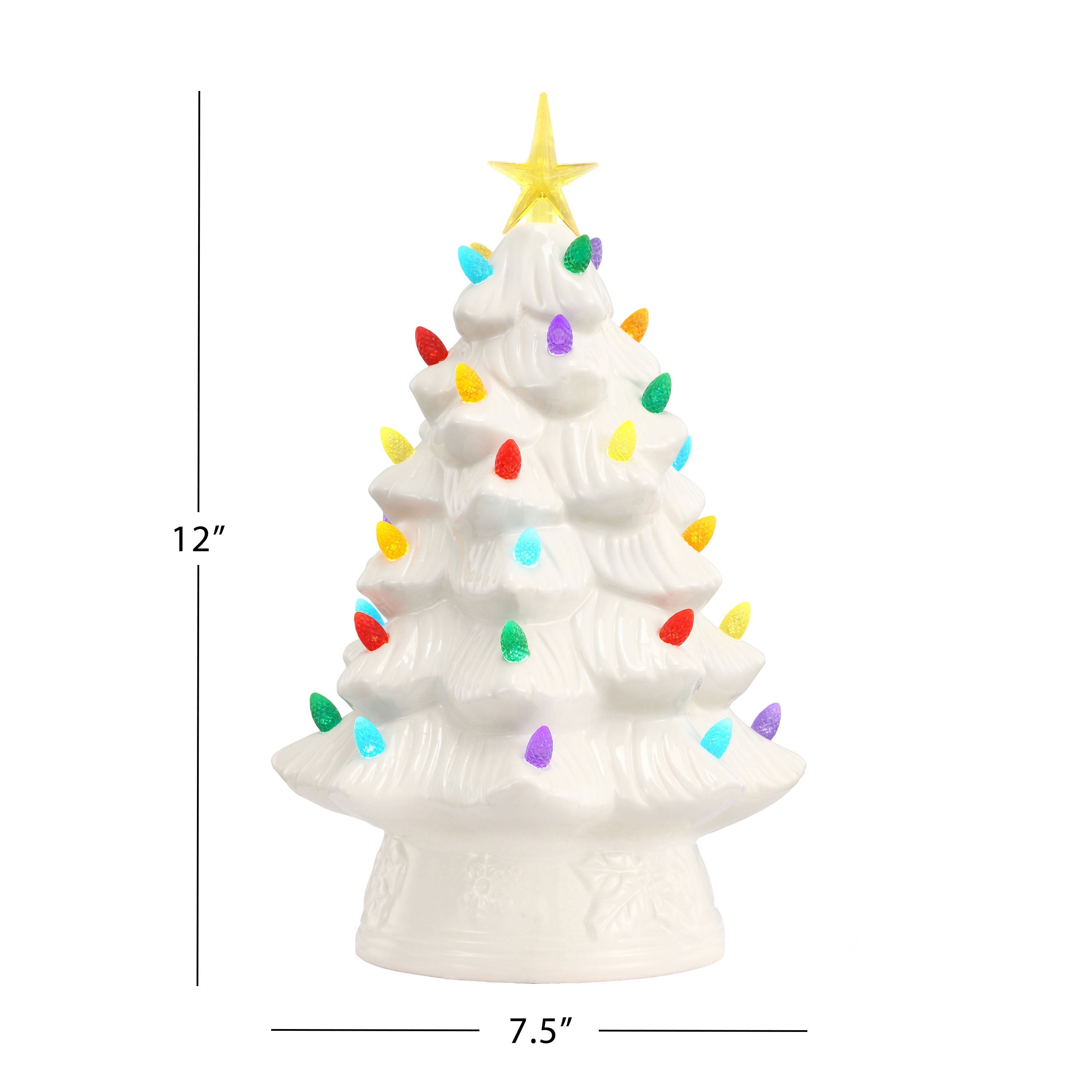 12" Nostalgic Ceramic Tree - White - Mr. Christmas