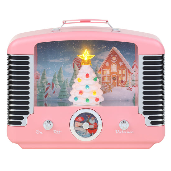 12" Nostalgic Tree Radio - Pink - Mr. Christmas
