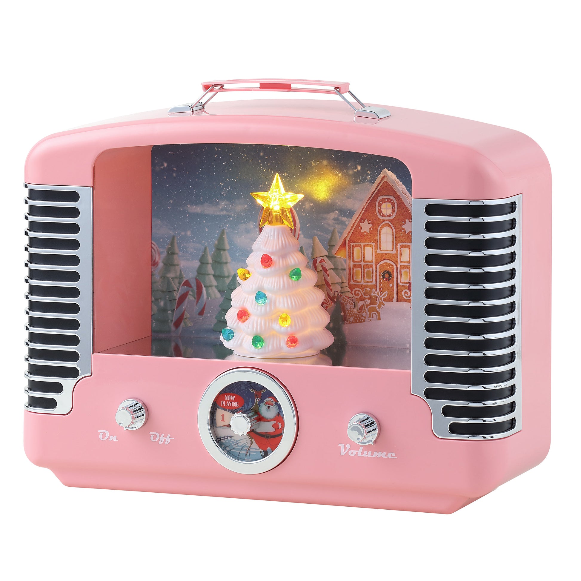12" Nostalgic Tree Radio - Pink - Mr. Christmas
