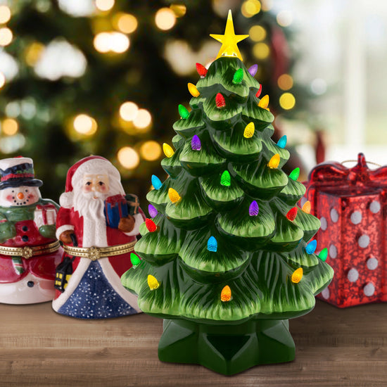 14" Nostalgic Ceramic Tree - Green - Mr. Christmas