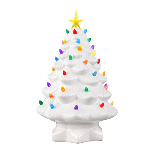 14" Nostalgic Ceramic Tree - White - Mr. Christmas