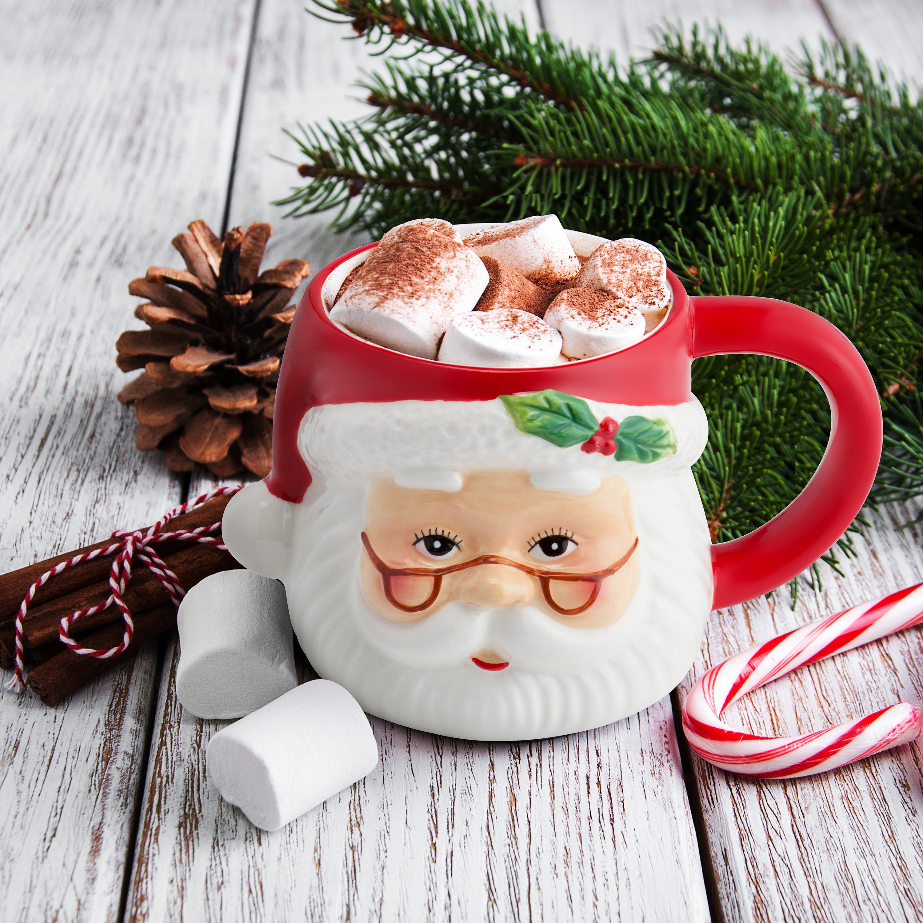16oz Nostalgic Ceramic Santa Mug - Mr. Christmas