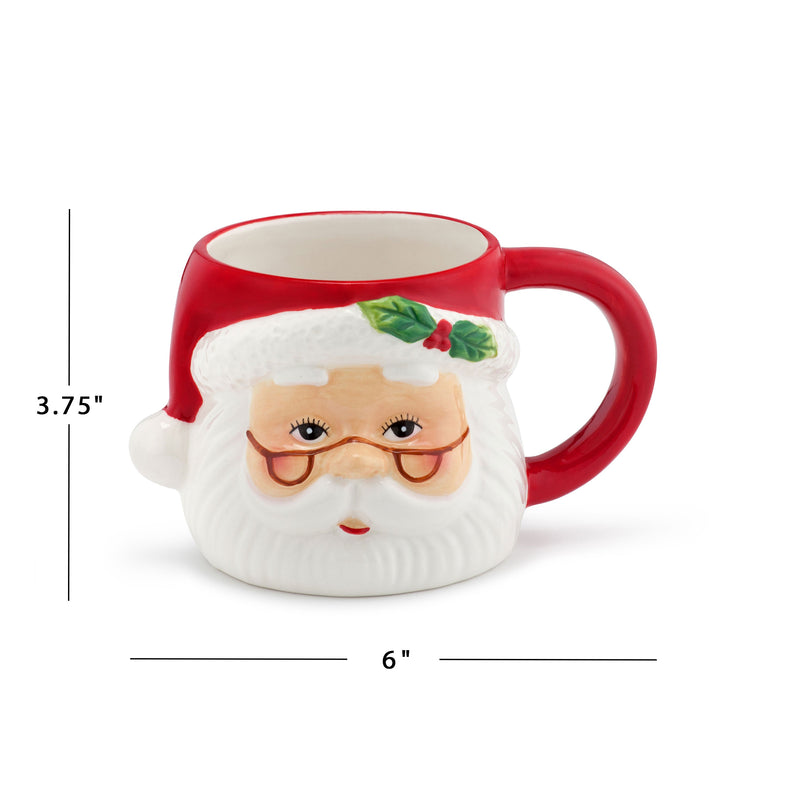16oz Nostalgic Ceramic Santa Mug - Mr. Christmas
