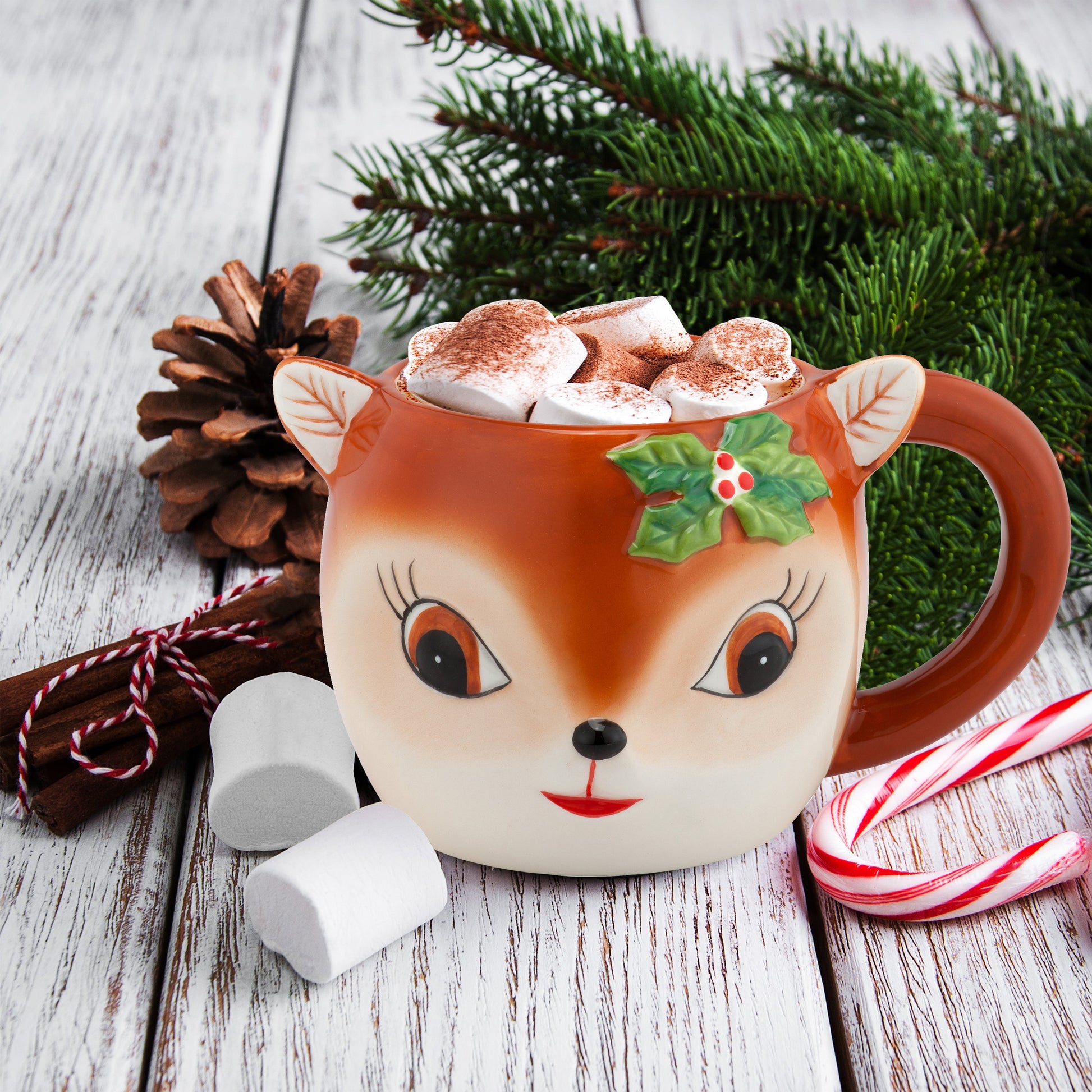 16oz Nostalgic Ceramic Reindeer Mug