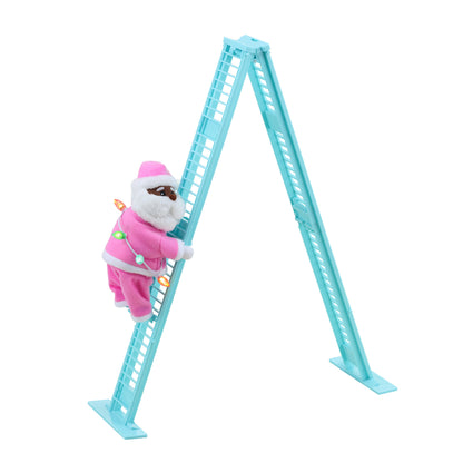 17" Animated Tabletop Pastel Climbing Black Santa - Mr. Christmas