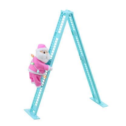 17" Animated Tabletop Pastel Climbing White Santa - Mr. Christmas