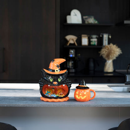 18 oz Mr. Halloween Lidded Jack-O-Lantern Mug with Spoon - Mr. Christmas