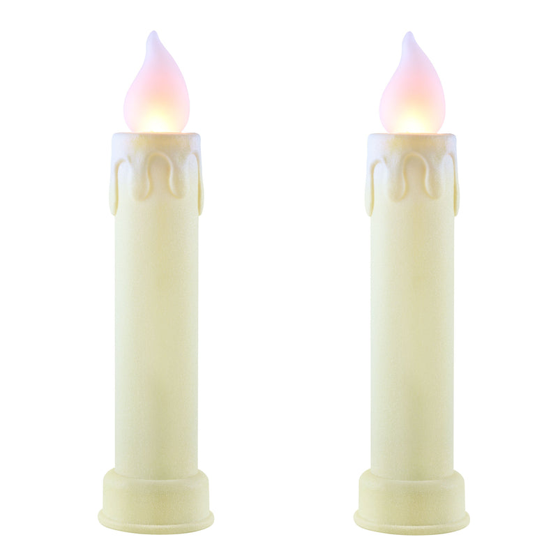 24" Set of 2 Blow Mold Candles - Ivory