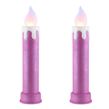 24" Glitter Blow Mold Candle - Set of 2 Pink - Mr. Christmas