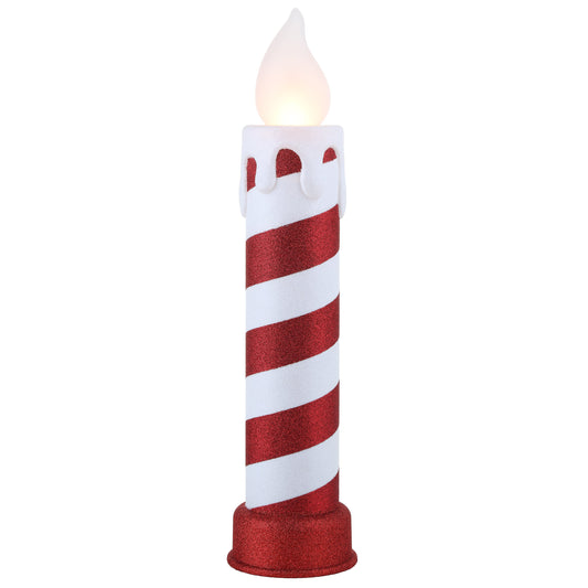 24" Glittery Blow Mold Candle - Red & White - Mr. Christmas