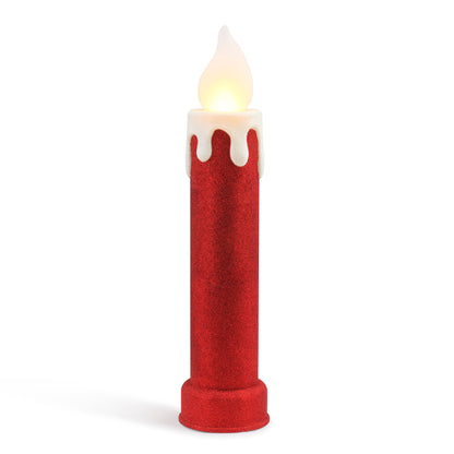 24 in. Glitter Blow Mold Candle - Red - Mr. Christmas