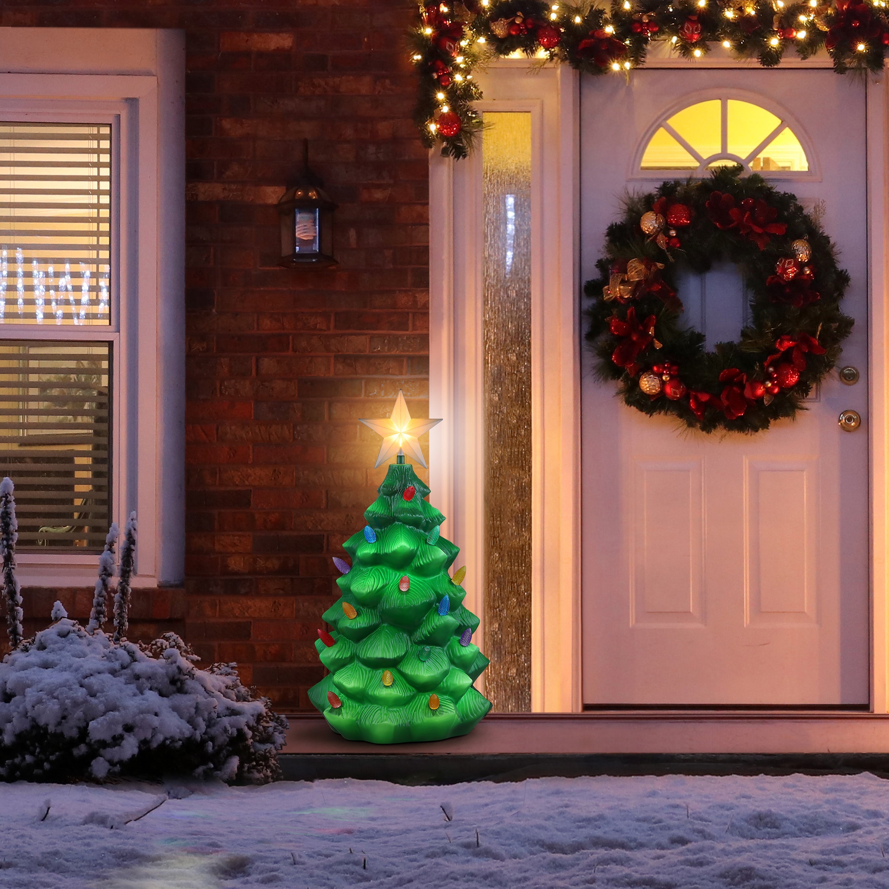 24" Outdoor Lit Blow Mold Tree - Mr. Christmas