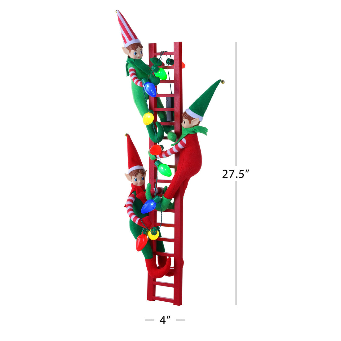 27 in. LED Elves on Ladder Mr. Christmas
