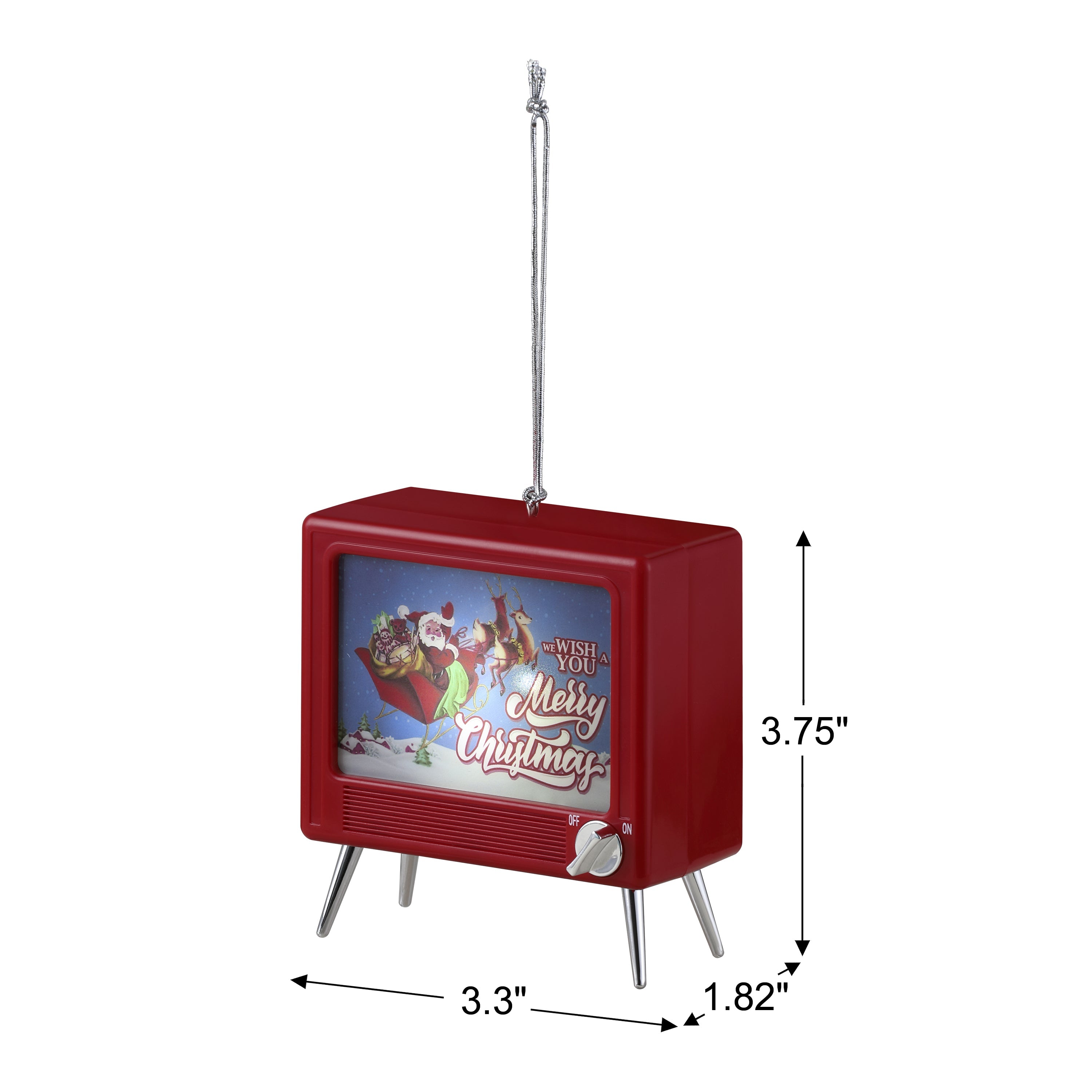 3.75" Musical LED TV Ornament - Red - Mr. Christmas