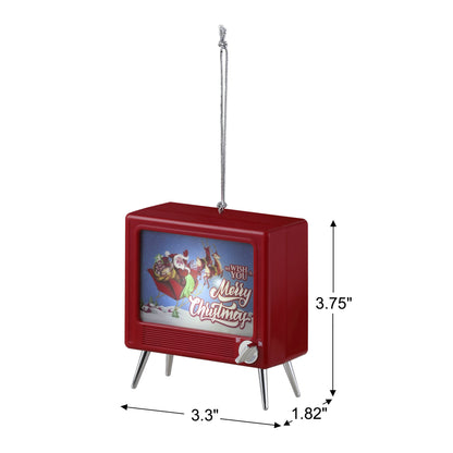 3.75" Musical LED TV Ornament - Red - Mr. Christmas