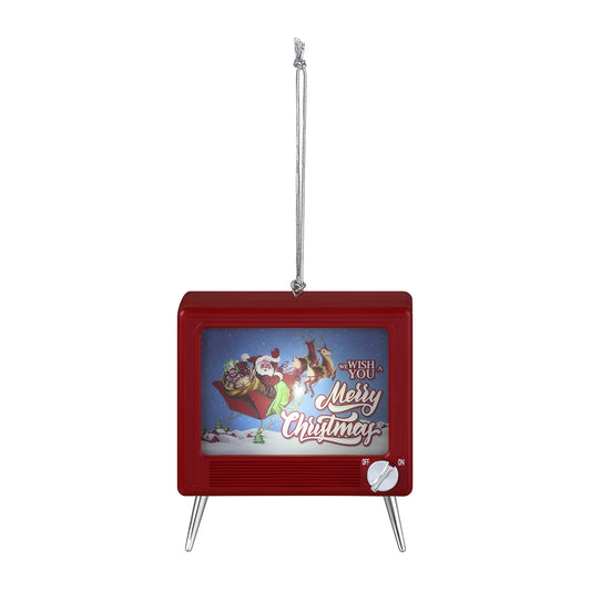 3.75" Musical LED TV Ornament - Red - Mr. Christmas