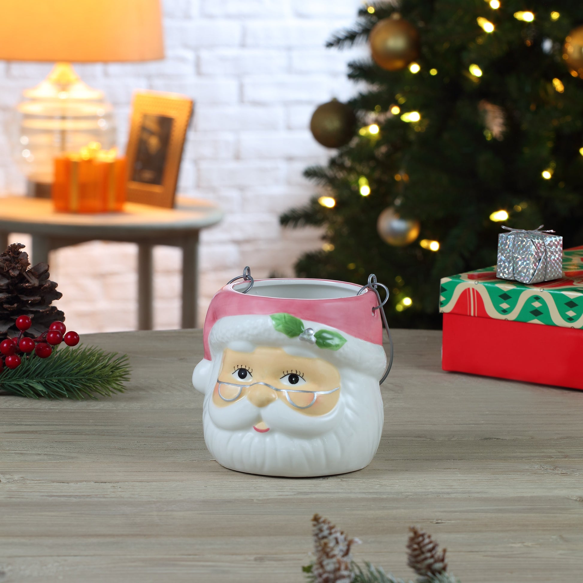 Christmas Wax Melt Warmer, Santa Christmas Tree Decor Ceramic Wax Warmer  for
