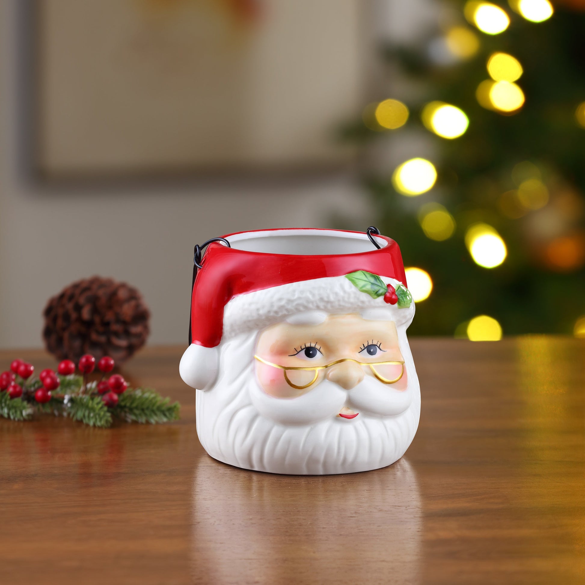 5" Nostalgic Ceramic Container - Santa Claus - Mr. Christmas