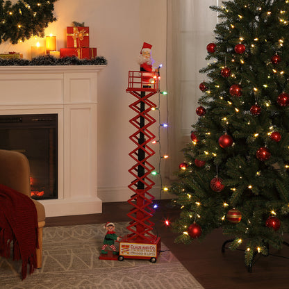  Mr. Christmas 50" Animated & Musical Santa's Lift - White lifestyle image with tree and fireplace in the background