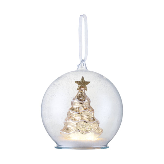 5.5" Mercury Glass Tree Globe Ornament - Gold - Mr. Christmas