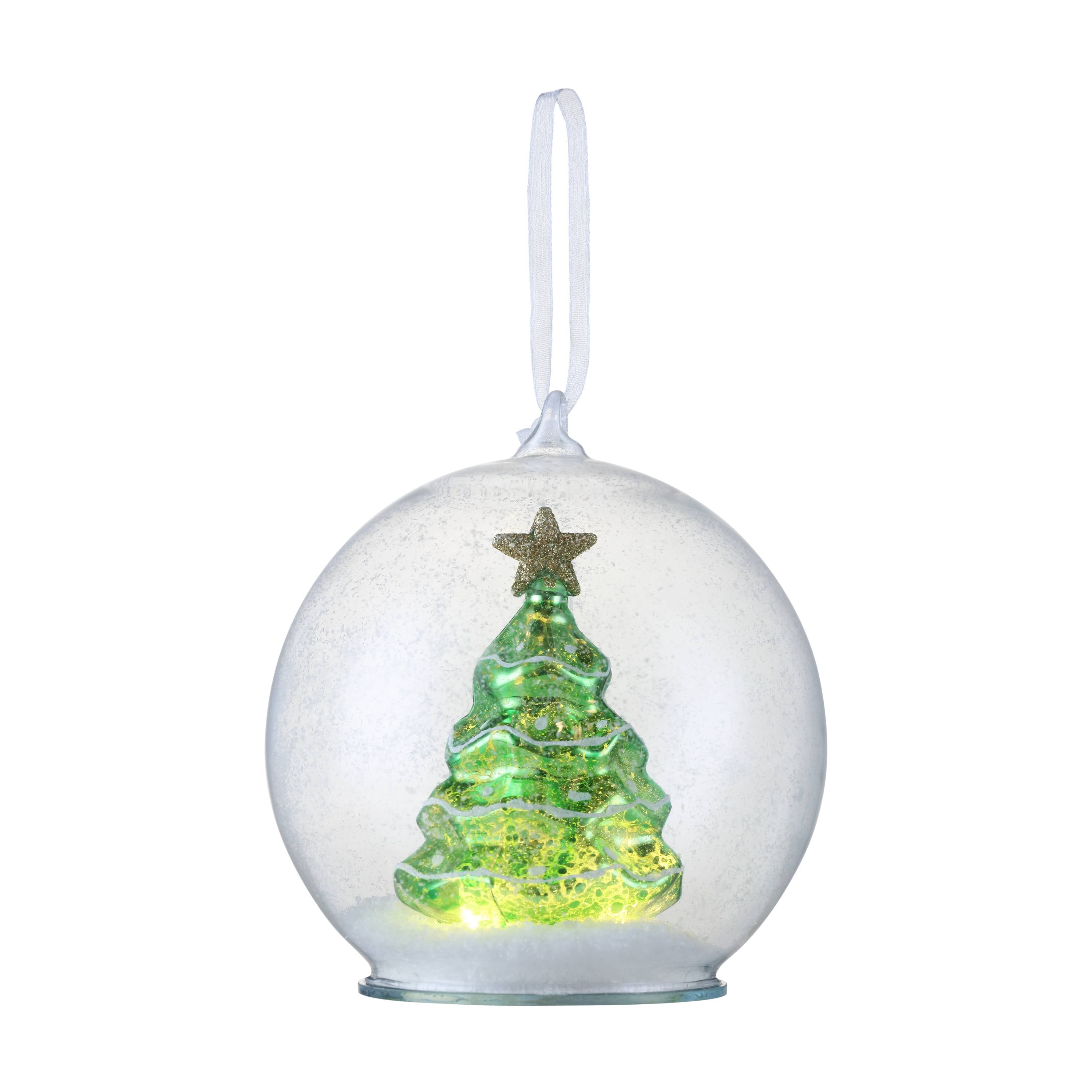 5.5" Mercury Glass Tree Globe Ornament - Green - Mr. Christmas