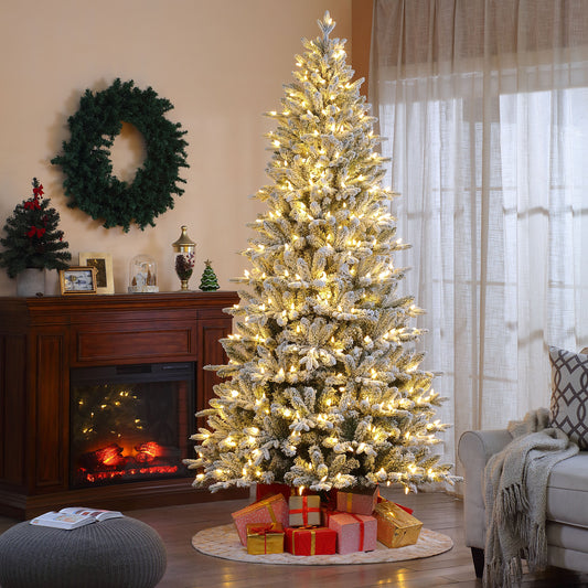 6.5' Flocked LED 55-Function Tree with Alexa - Mr. Christmas