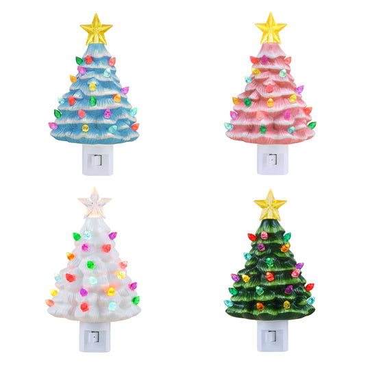 3.75 Nostalgic Ceramic Tree Salt & Pepper Shakers - Pink – Mr. Christmas