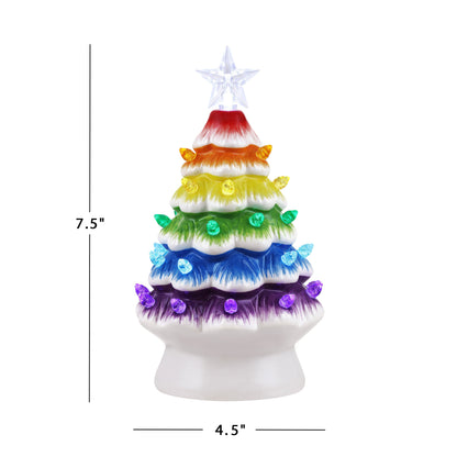 7.5" Nostalgic Ceramic Rainbow Tree - Mr. Christmas