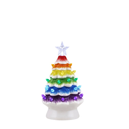7.5" Nostalgic Ceramic Rainbow Tree - Mr. Christmas