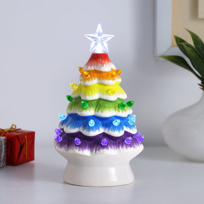 7.5" Nostalgic Ceramic Rainbow Tree - Mr. Christmas