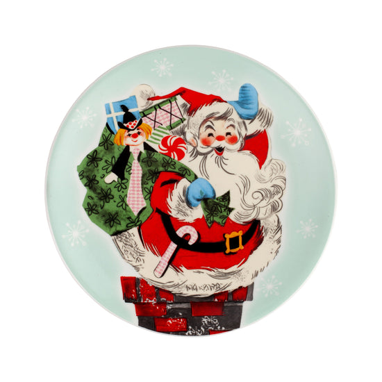 8" Set of 4 Ceramic Pastel Plates - Mr. Christmas