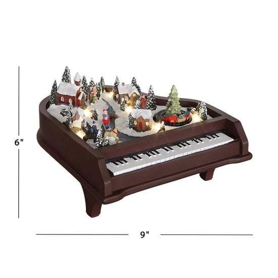 9" Animated Musical Piano - Mr. Christmas
