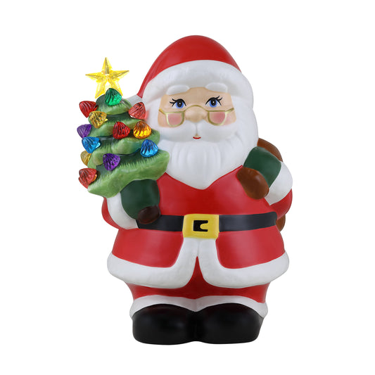 9" Nostalgic Ceramic Lit Santa - Mr. Christmas