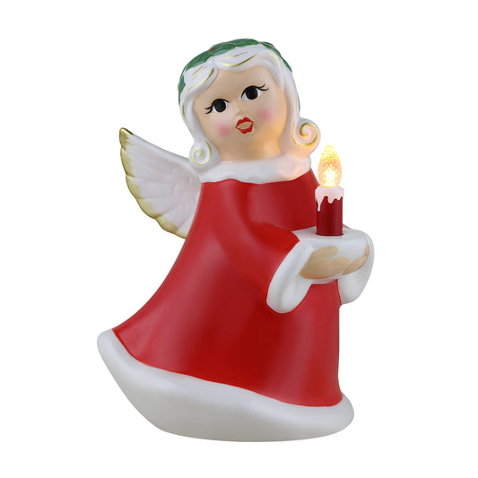 9" Nostalgic Ceramic Lit White Angel - Mr. Christmas