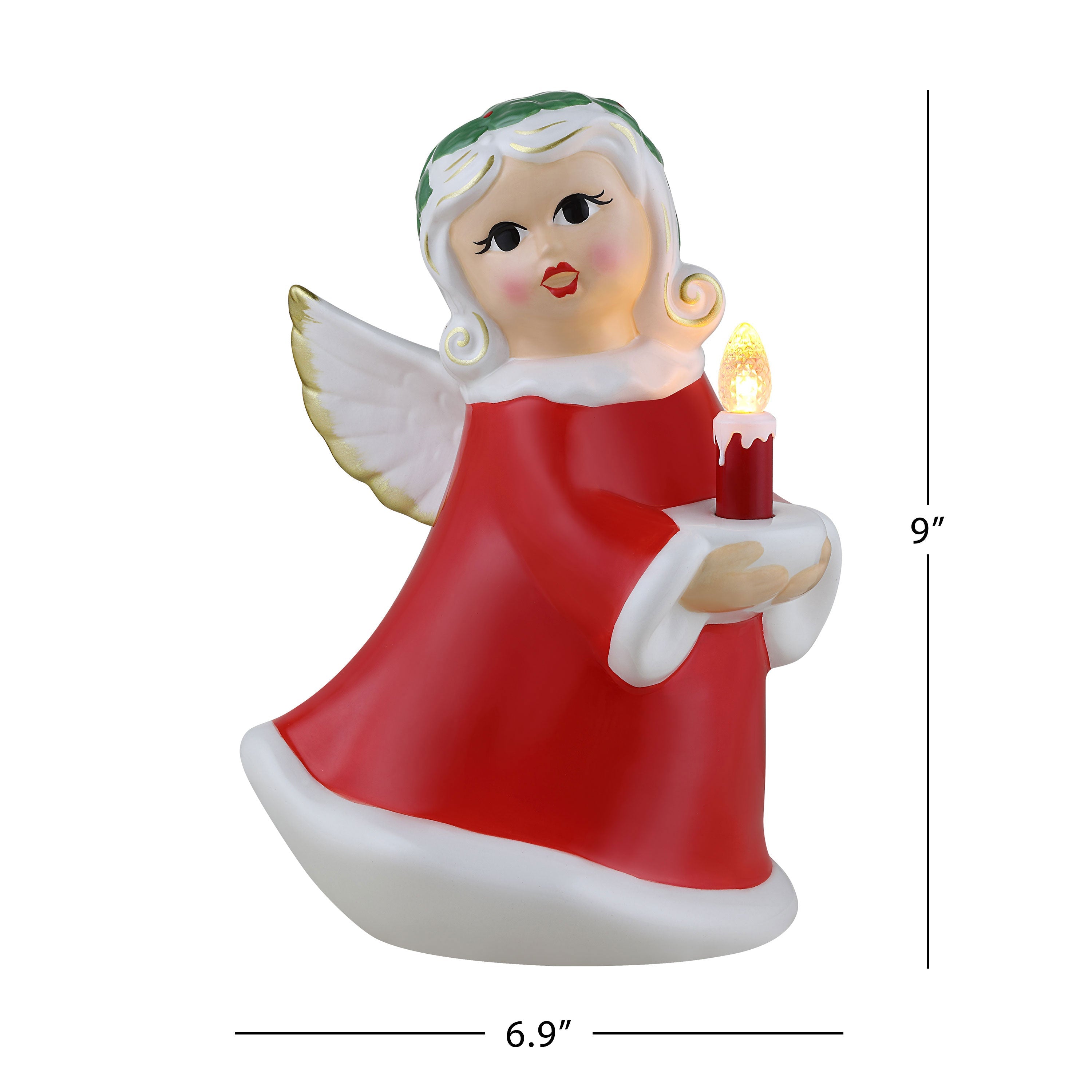 9" Nostalgic Ceramic Lit White Angel - Mr. Christmas