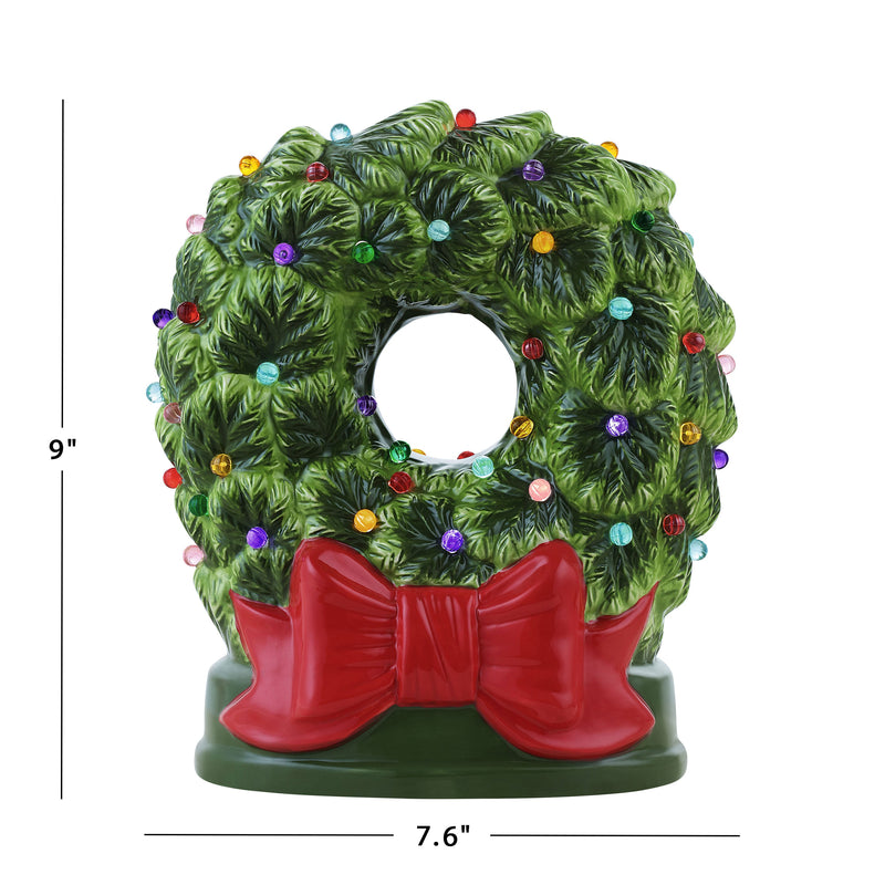 9" Nostalgic Ceramic Wreath - Mr. Christmas
