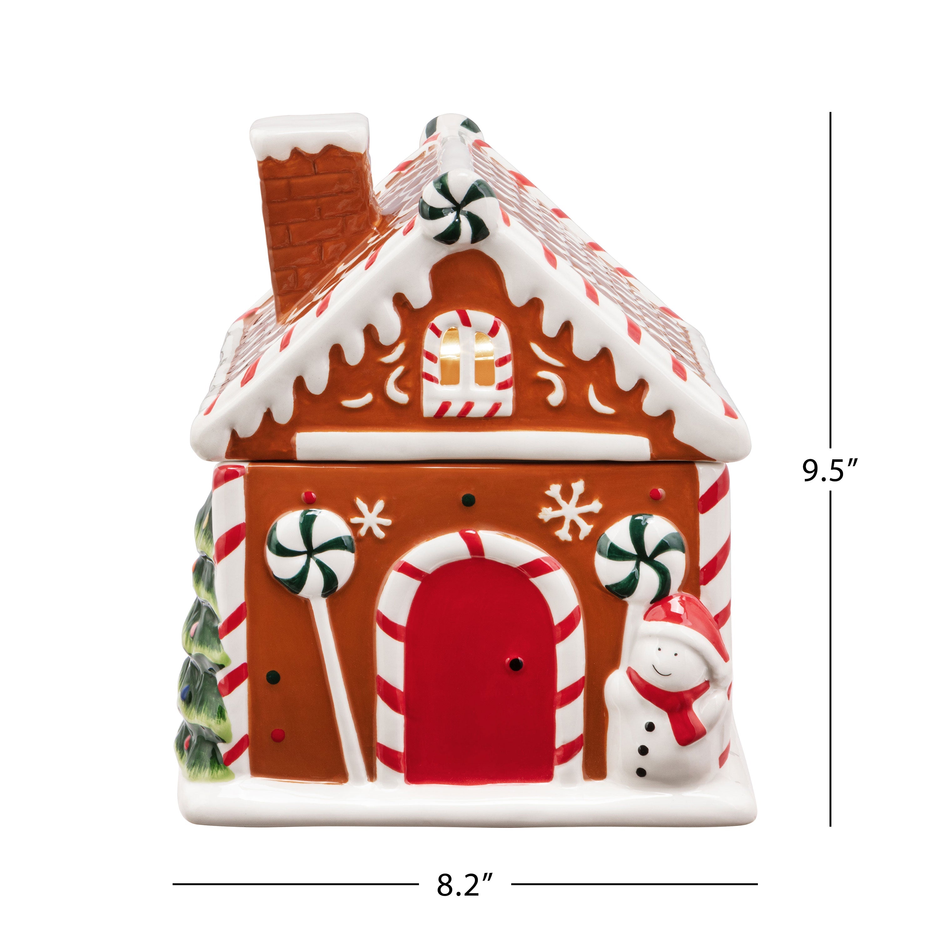 9.5" Ceramic Lit Gingerbread House Cookie Jar - Mr. Christmas