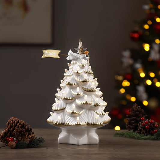Pearl White Ceramic Christmas Tree - Off-White