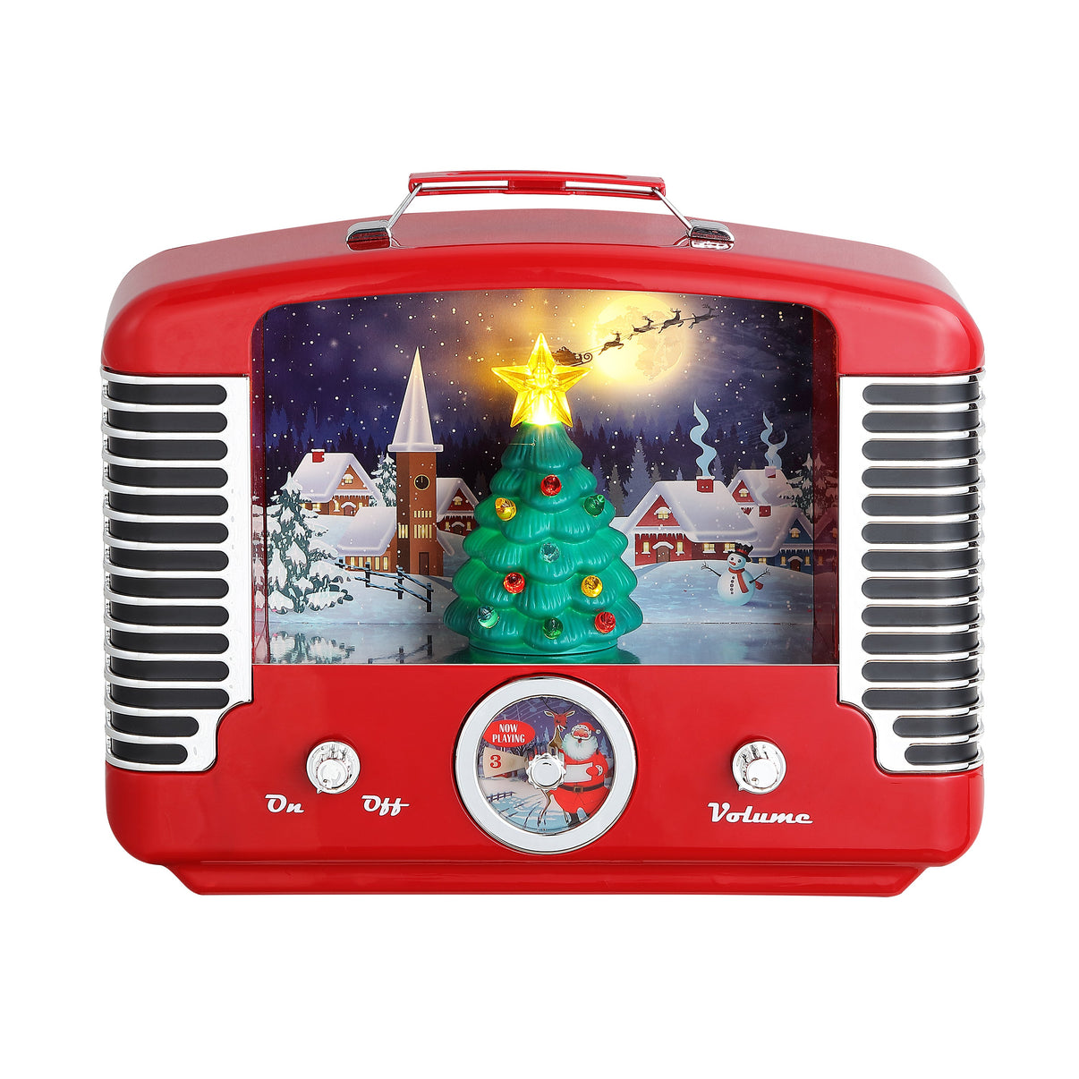 12 in. Nostalgic Tree Radio Red Mr. Christmas