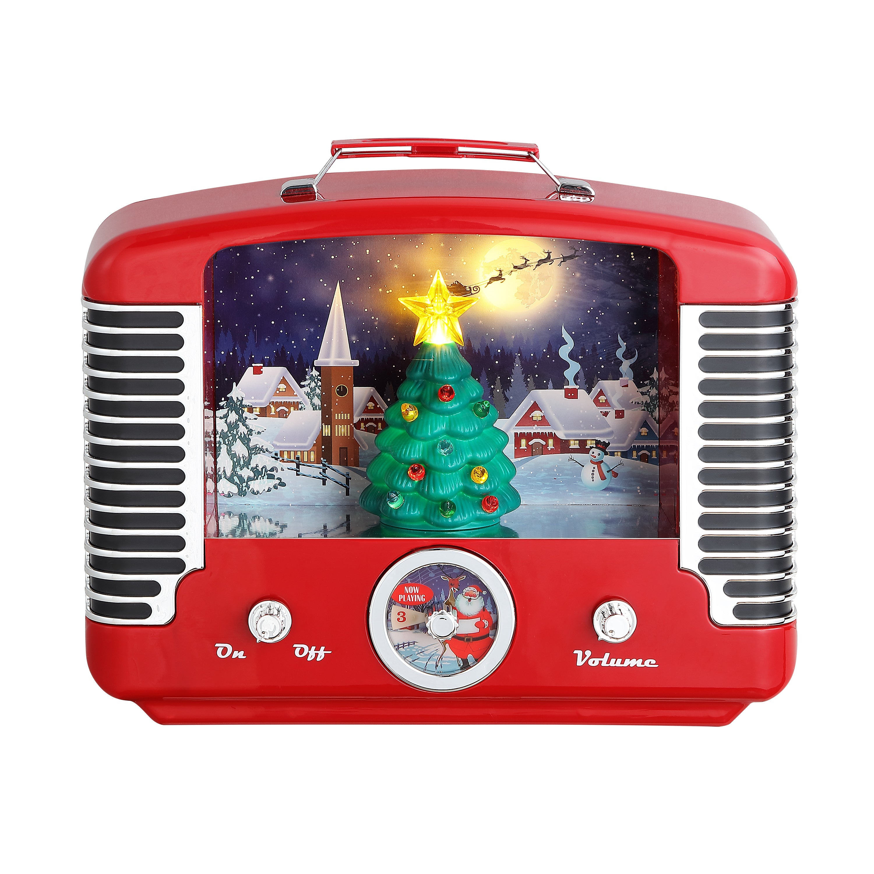 12" Nostalgic Tree Radio - Red