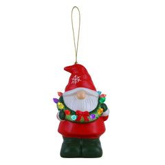 Mini Ceramic Figures - Gnome with Wreath - Mr. Christmas