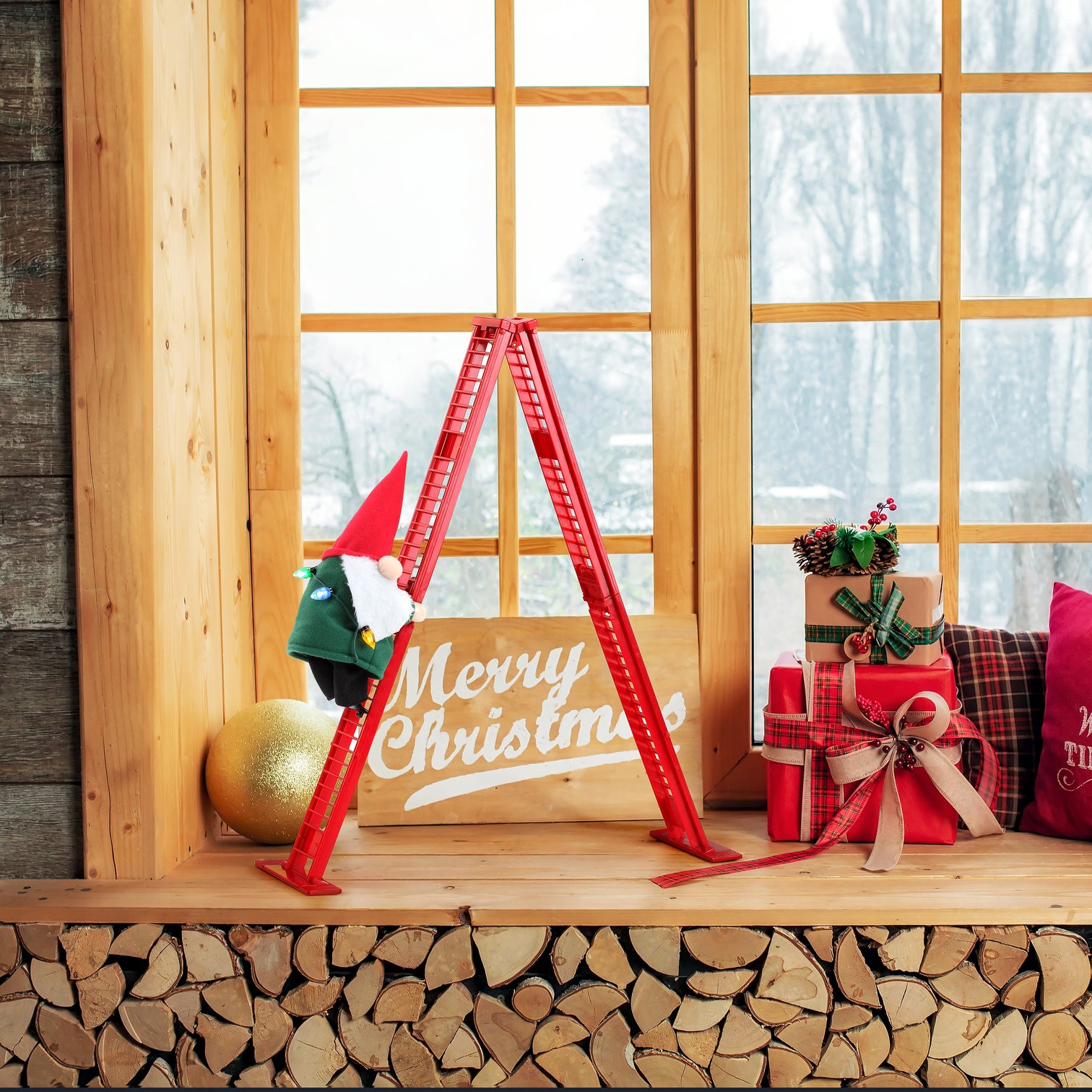 17" Animated Tabletop Climbing Gnome Mr. Christmas